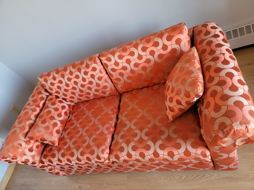 Vintage Orange Silk Love Seats