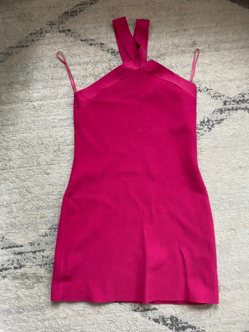 Aritzia Pink Halter Dress thumbnail