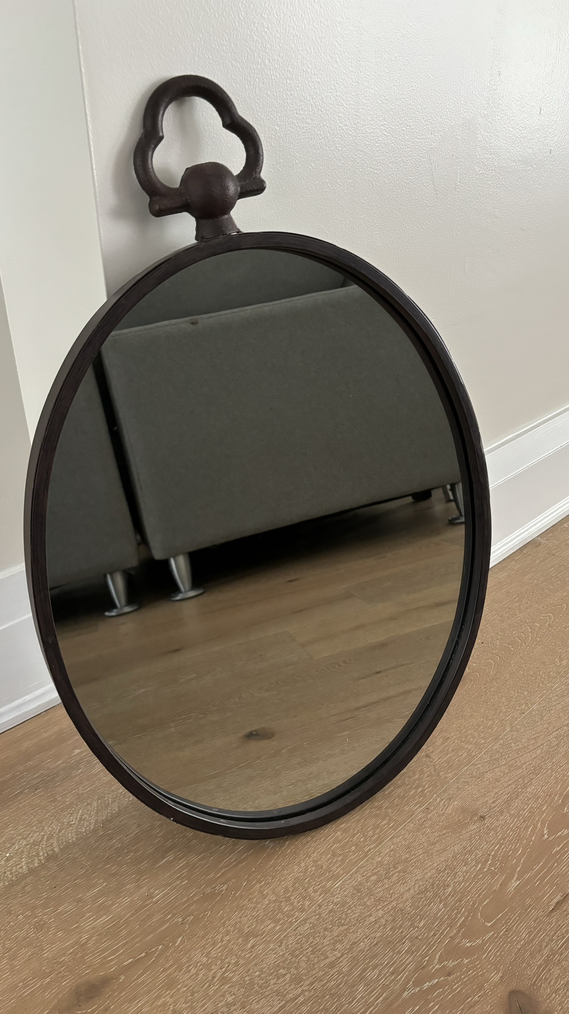 Oval Mirror with Decorative Handle