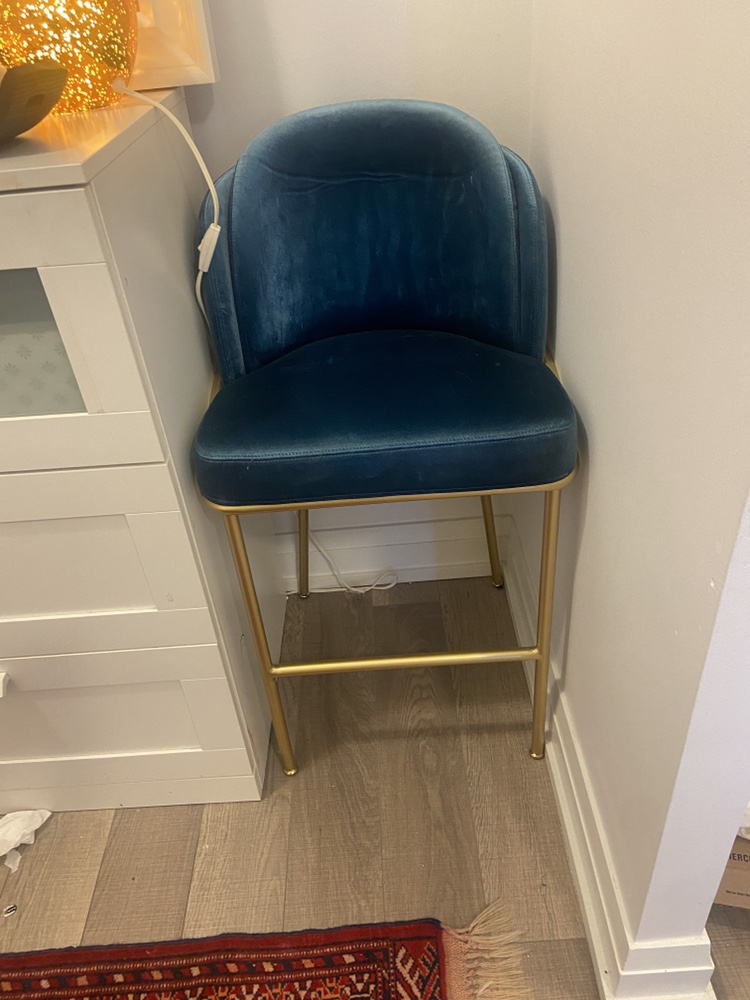 Blue Velvet Bar Stool