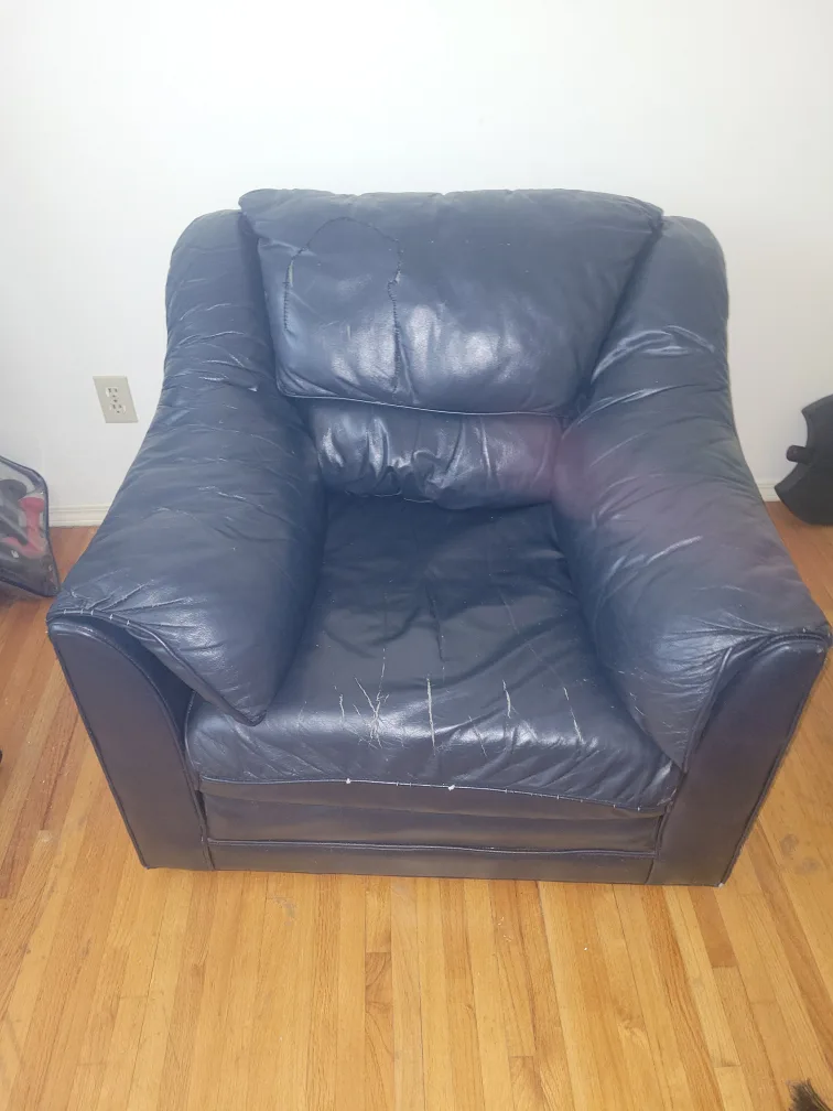 Blue Leather chair thumbnail