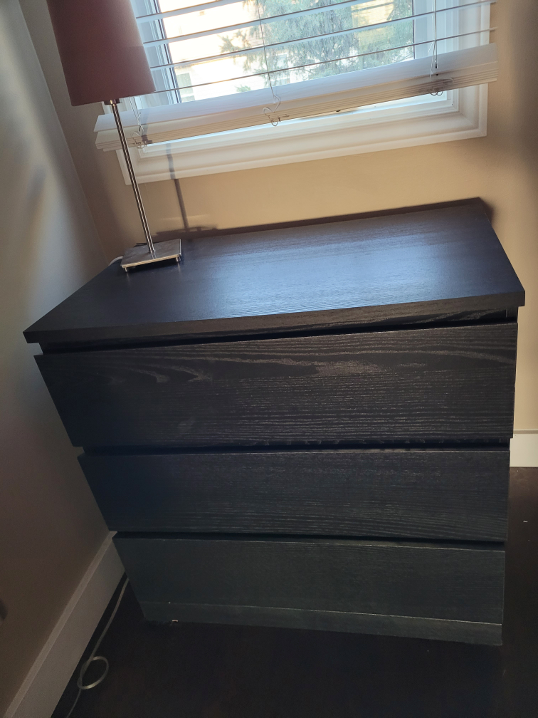 Black Three Drawer Dresser