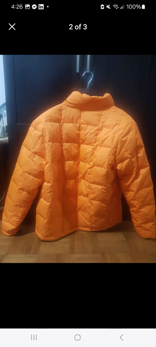 women Joe Fresh Orange Puffer Jacket
