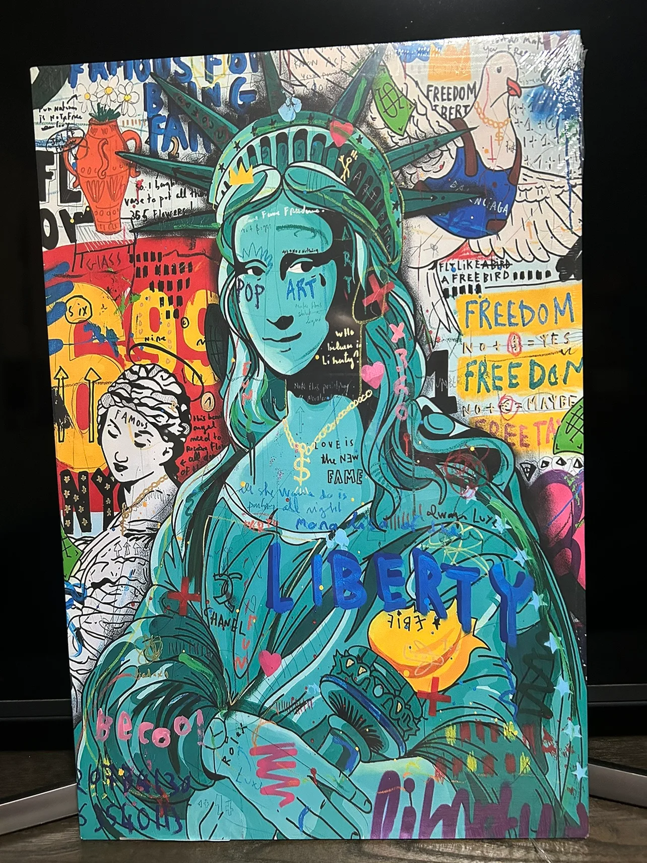 New Lady Liberty Pop Art Canvas Wall Art (24”H x 16”W) thumbnail