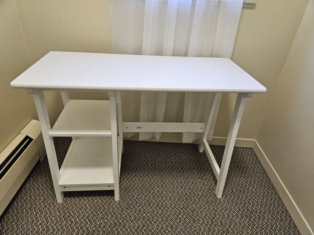 White Desk and Black Office Chair - photo 2