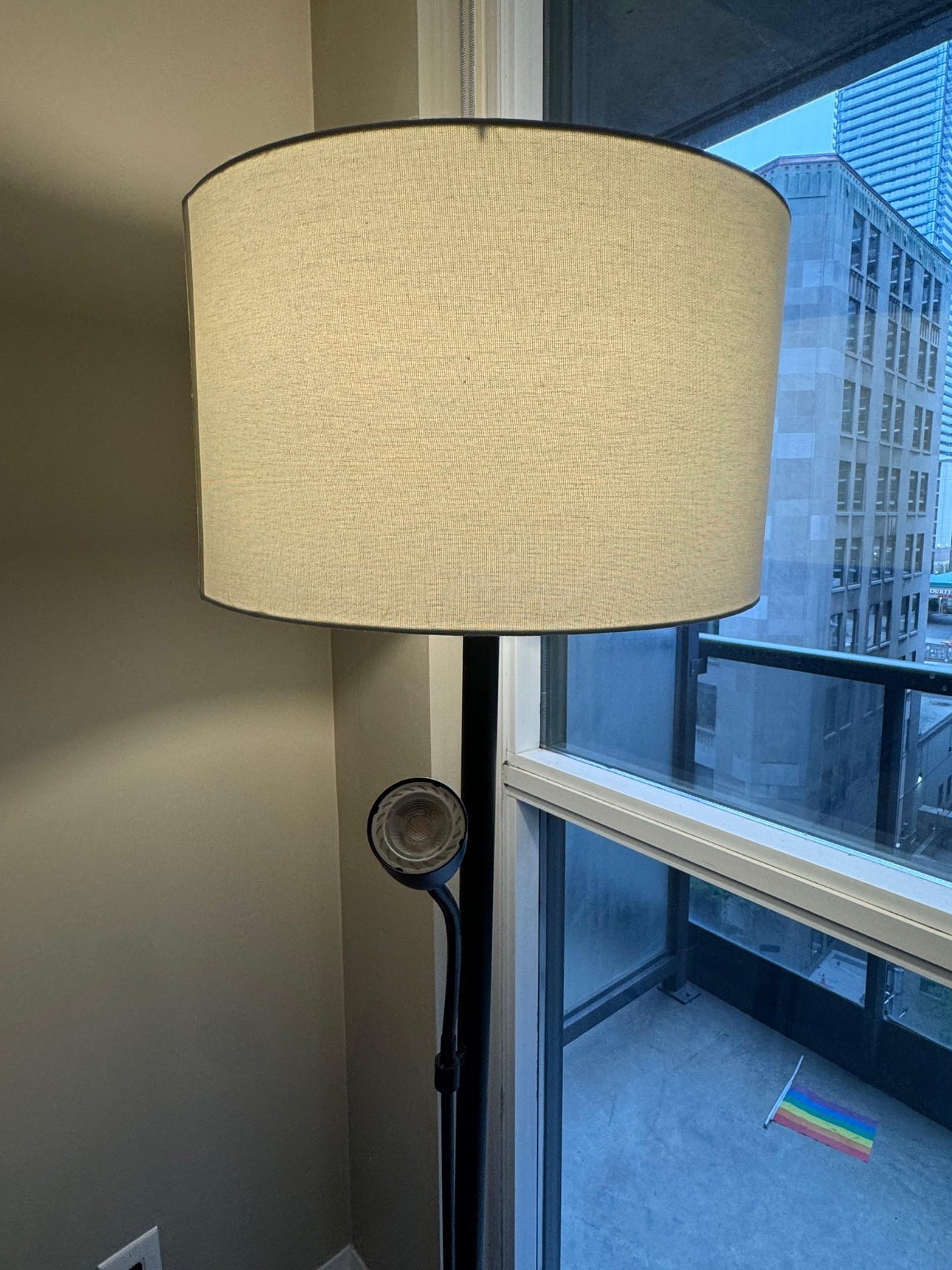 Black Floor Lamp with White Shade - photo 4
