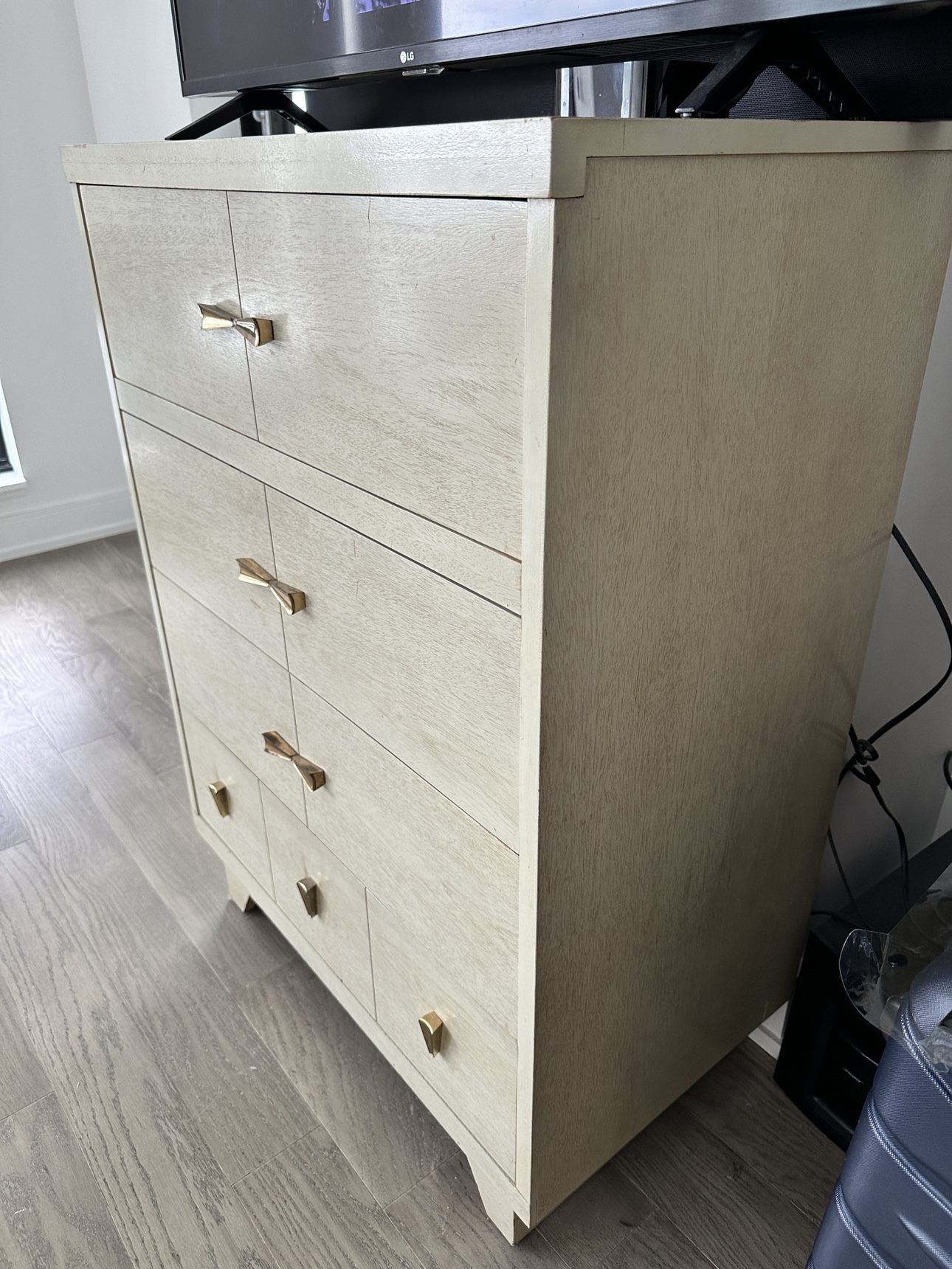 White Dresser with Gold Hardware - photo 3