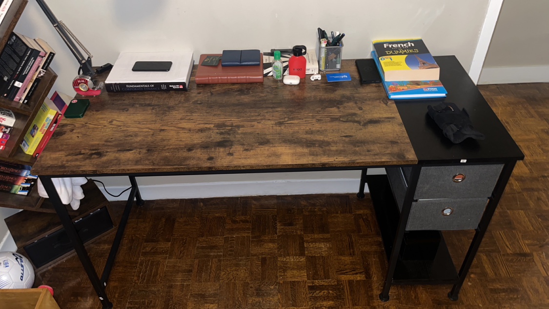 Black and Brown Desk with Storage
