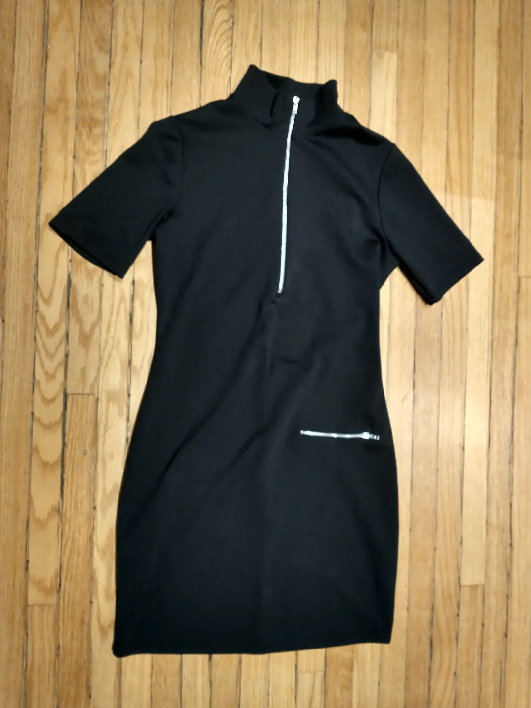 Black Zipper Bodycon Dress image indicator(2)