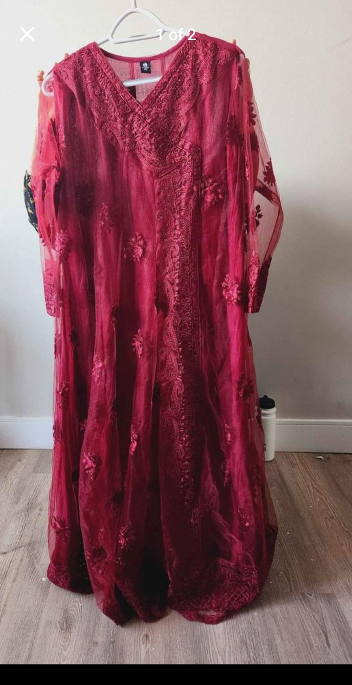 Red Embroidered Dress