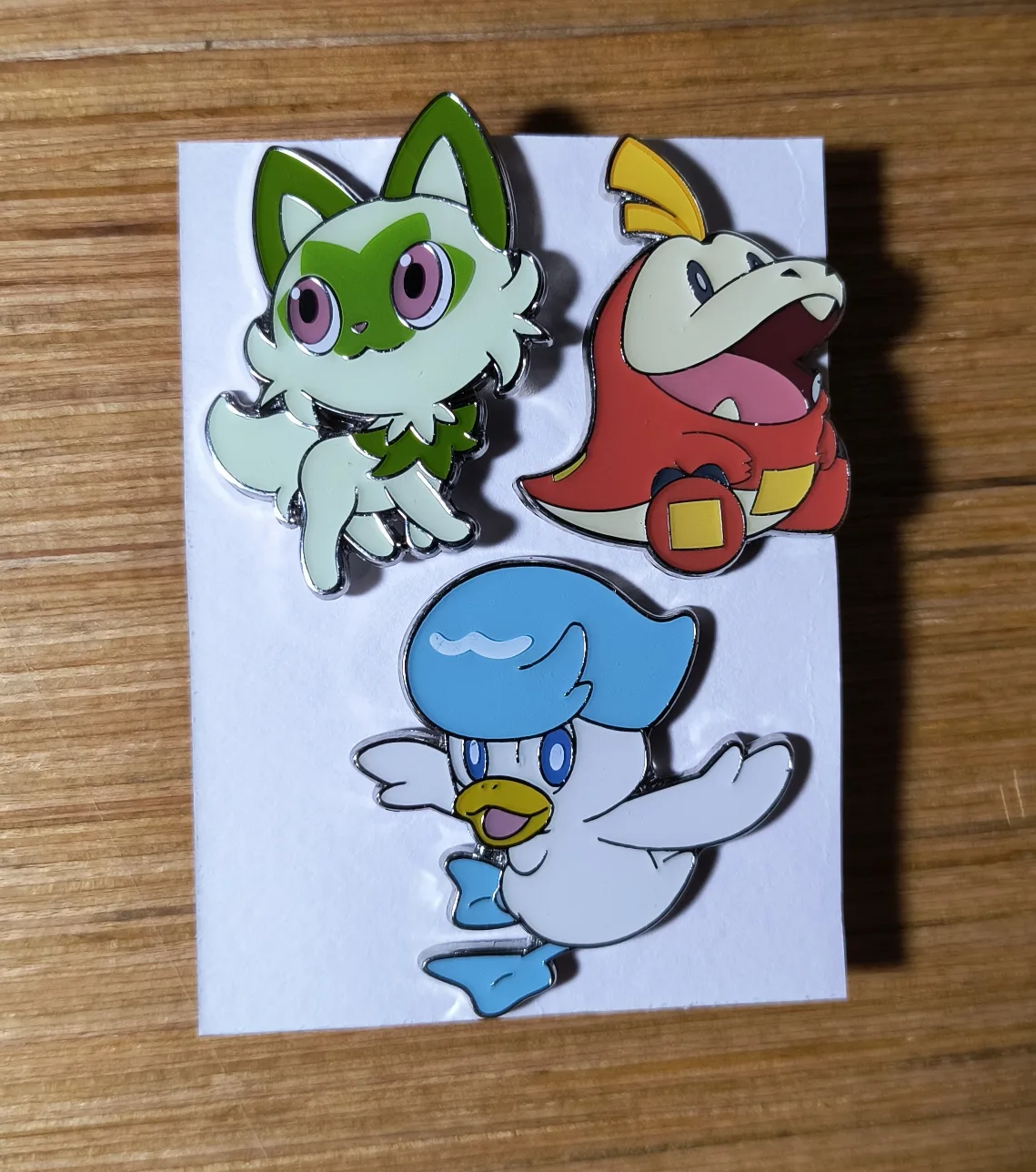 Pokemon Official Pin Set - Sprigatito, Fuecoco, Quaxly thumbnail