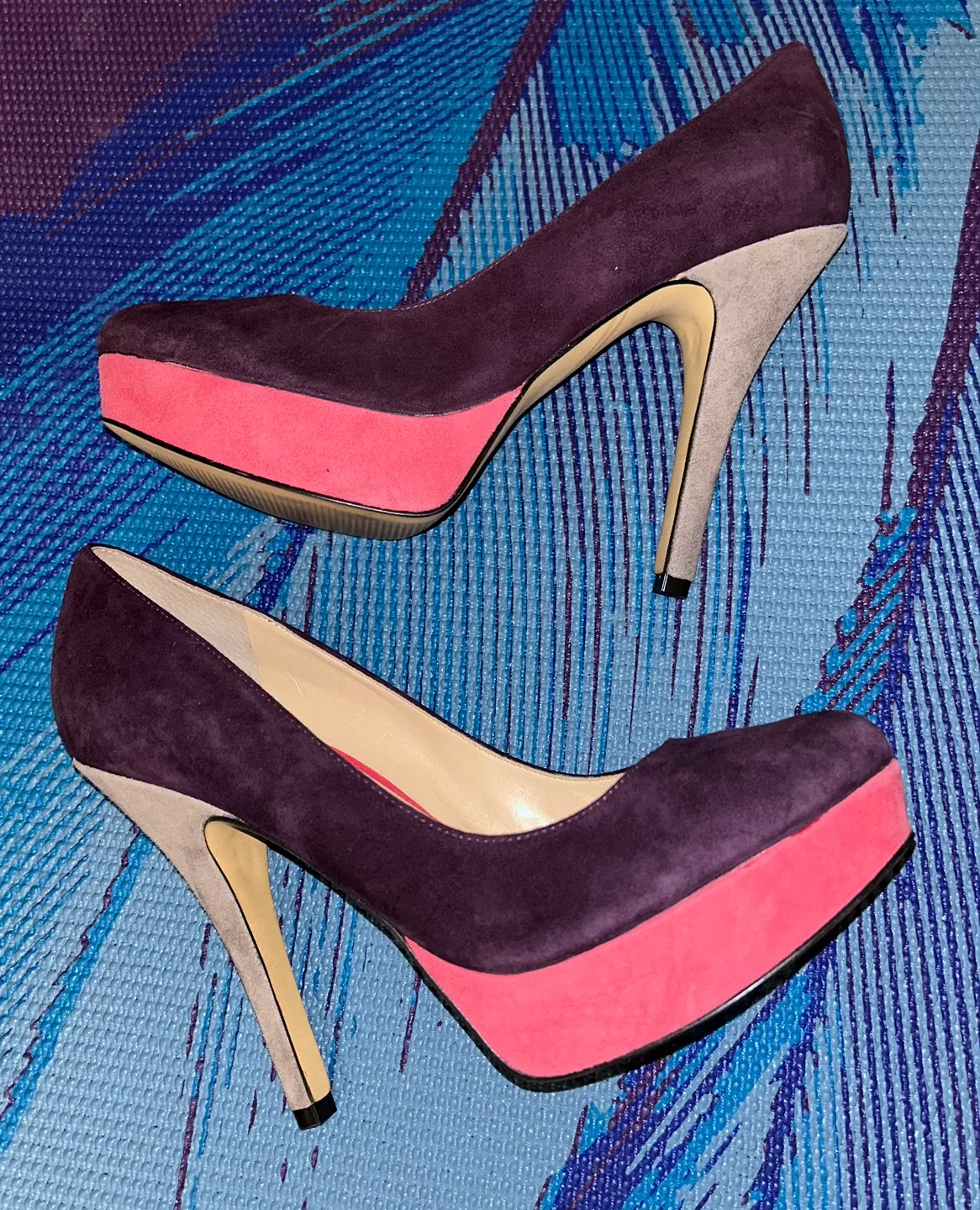 Enzo Angiolini Purple Suede Pumps Heels SZ 8M thumbnail