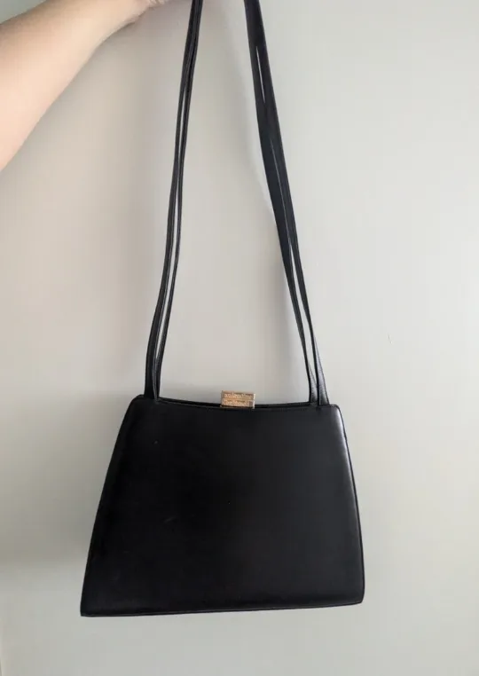 Vintage Valentino Orlandi Black Leather Shoulder Bag image indicator(2)