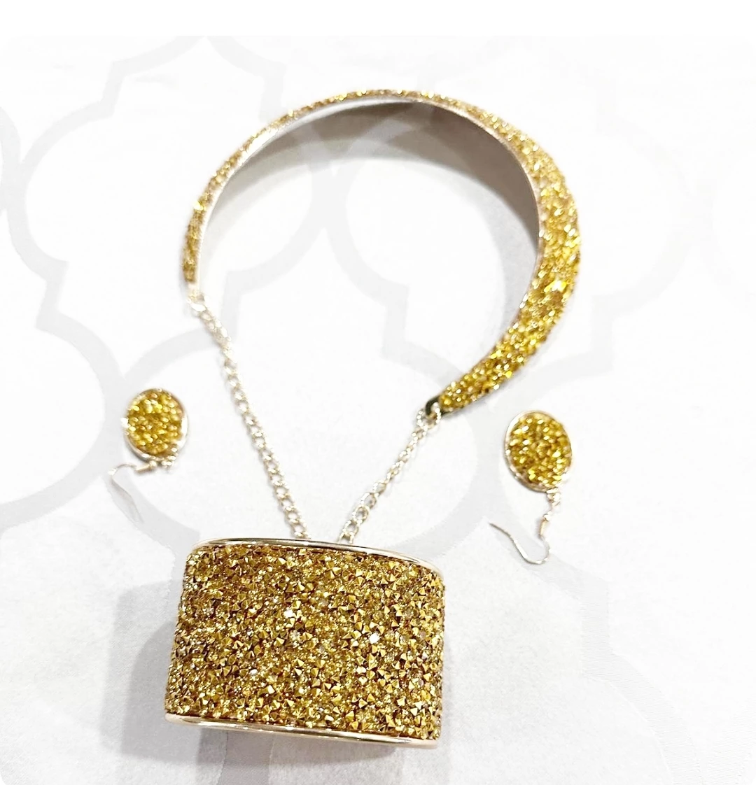 Gold Crystal Jewellery Set