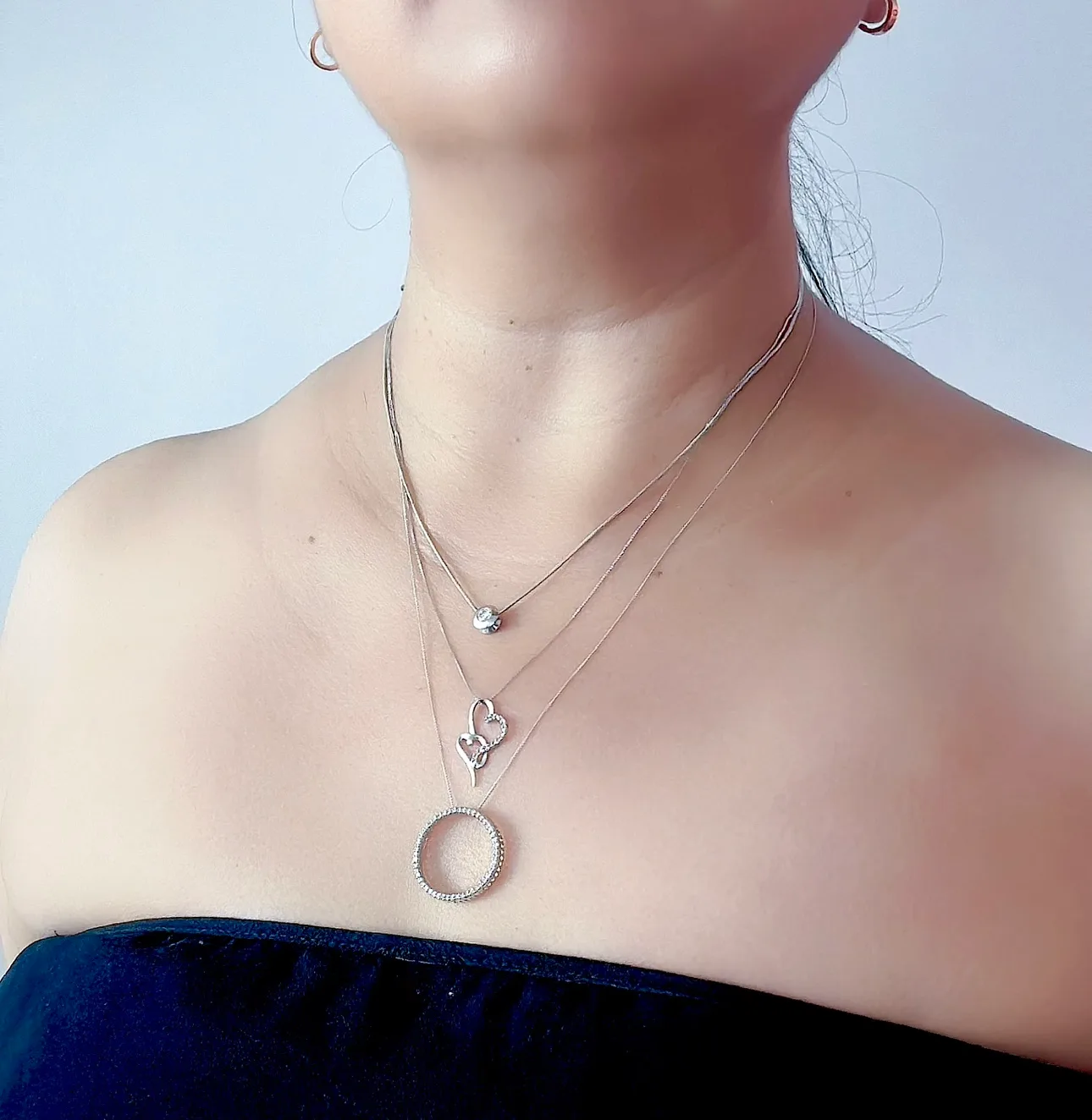 10kWG Diamond Eternity Circle Pendant Necklace 22” image indicator(7)