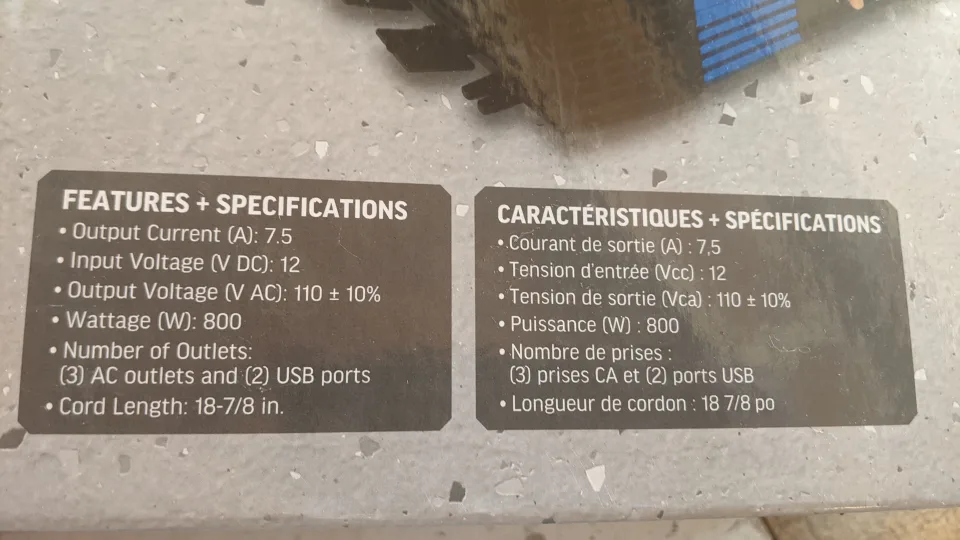 POWER FIST Power Inverter 800 Watt 12 Volt image indicator(4)