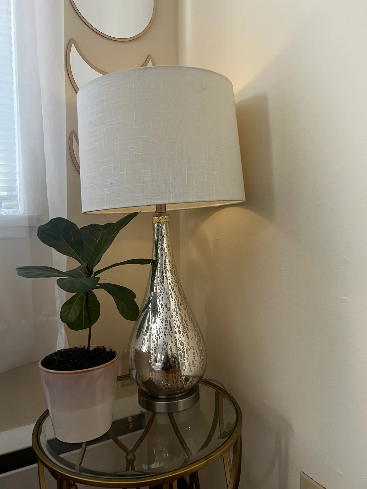 Silver mercury glass table lamp image indicator(3)