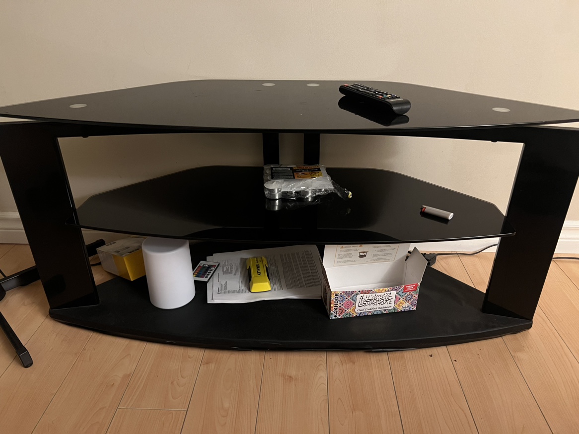 Black Glass TV Stand - photo 3