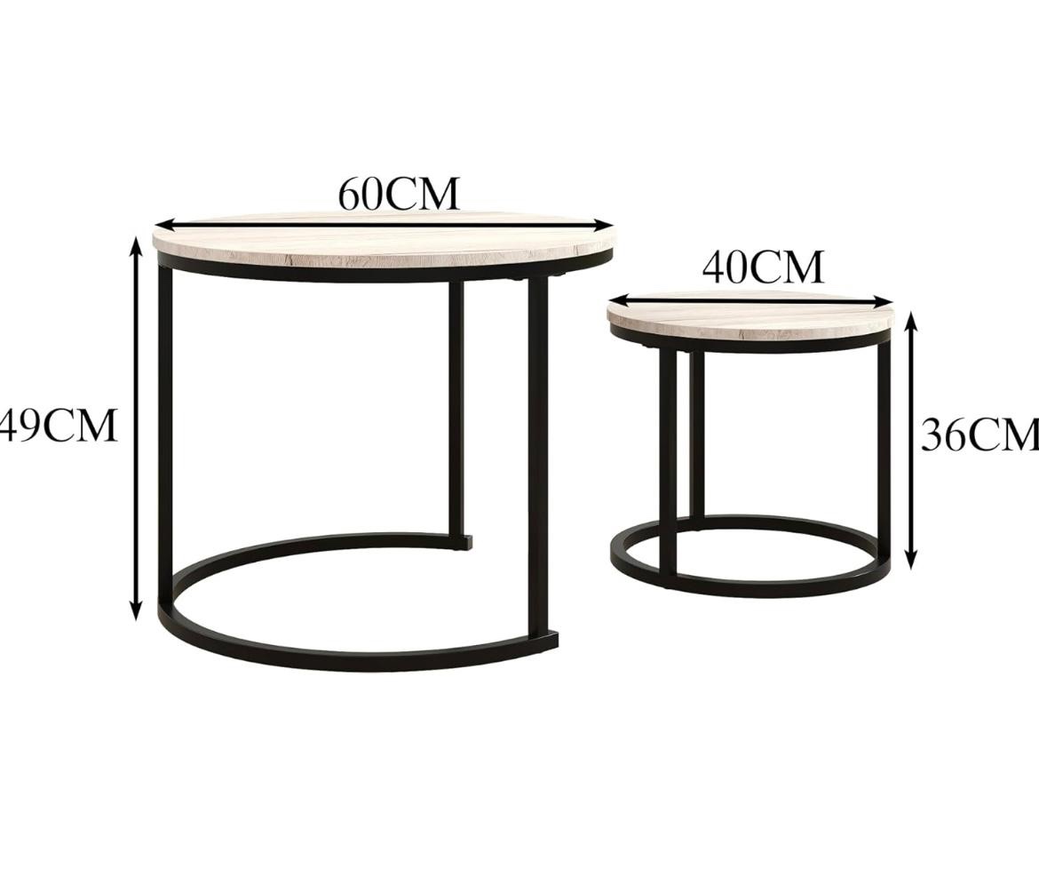 Set of 2 Round Nesting Coffee Tables - photo 2