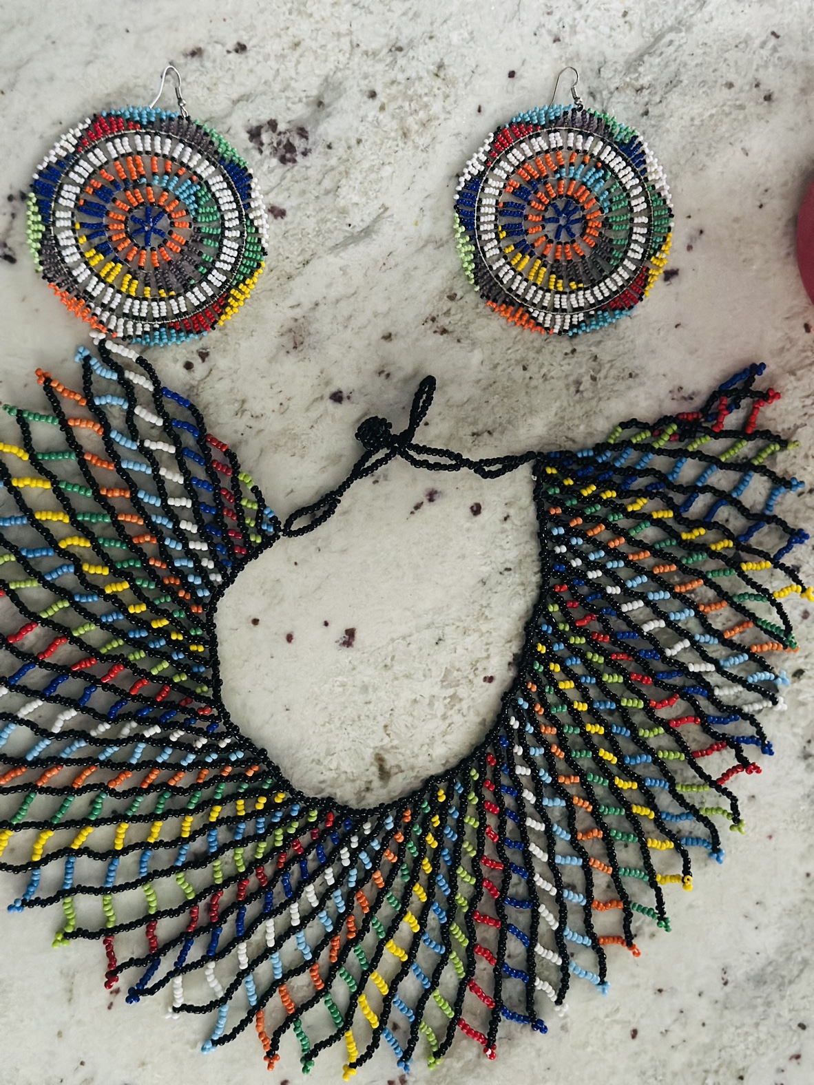 Beaded Necklace and Earrings Set