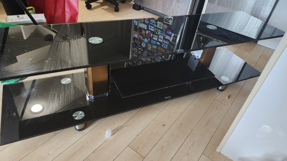 Black Glass TV Stand