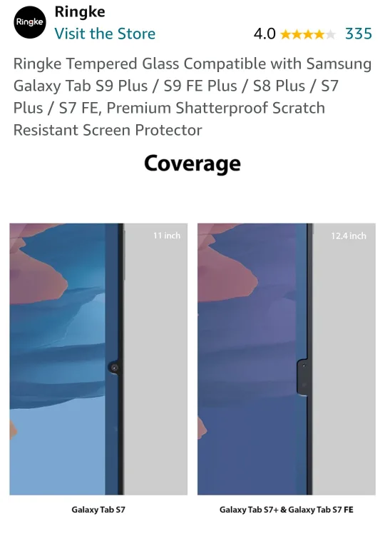 Tempered Glass Screen Protector Galaxy Tab S7 +, S7 FE image indicator(3)