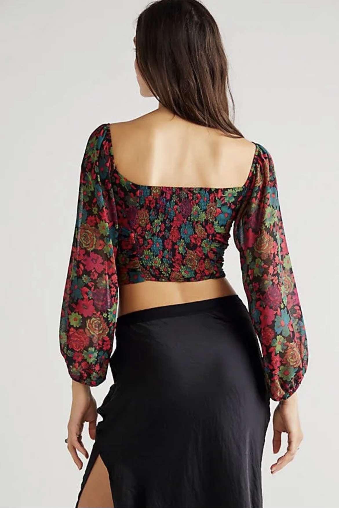 NEW Free People Women's Floral Pull Sleeve Top Sz: XS - photo 2