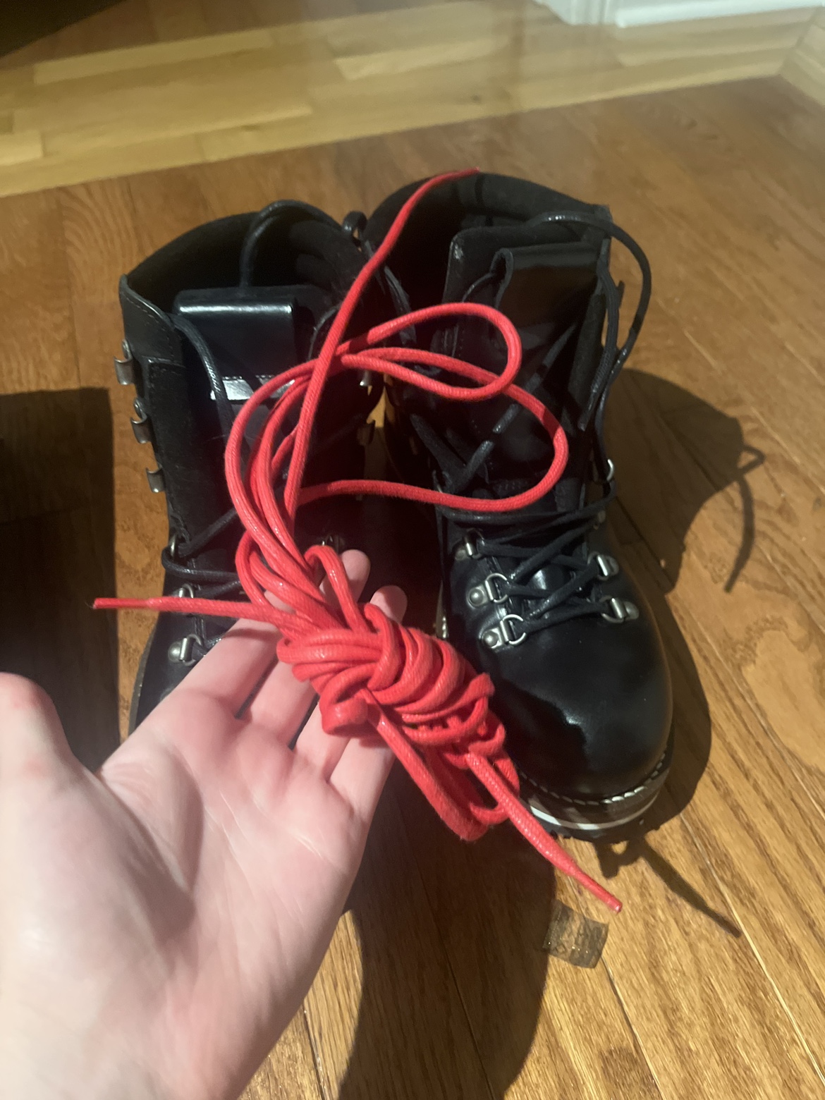 Black Leather Hiking Boots - photo 5