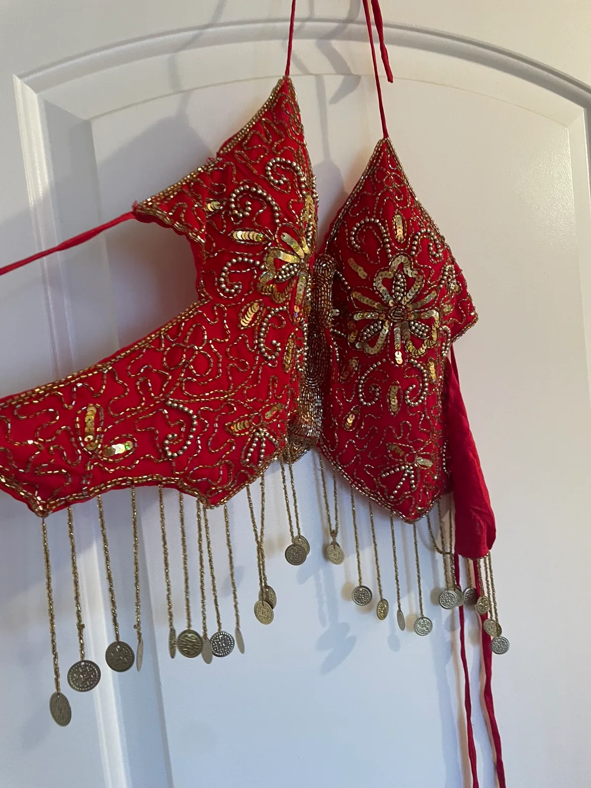 5 peace’s Red colour Belly Dancing Costume image indicator(9)