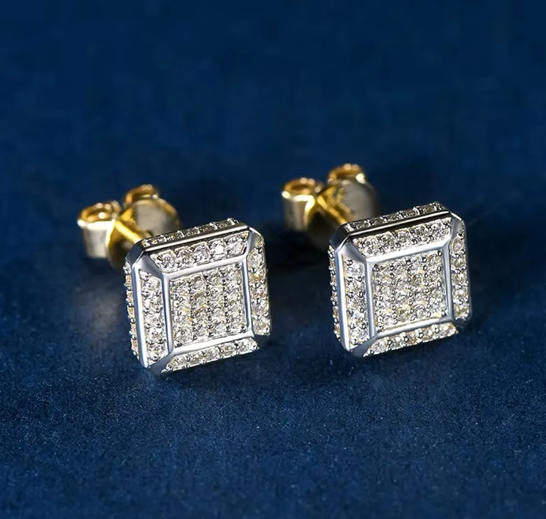 10K Gold Diamond Earrings for men and women image indicator(8)