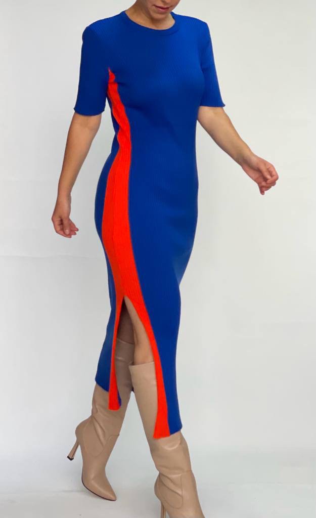 Blue and Orange Midi Dress - photo 2