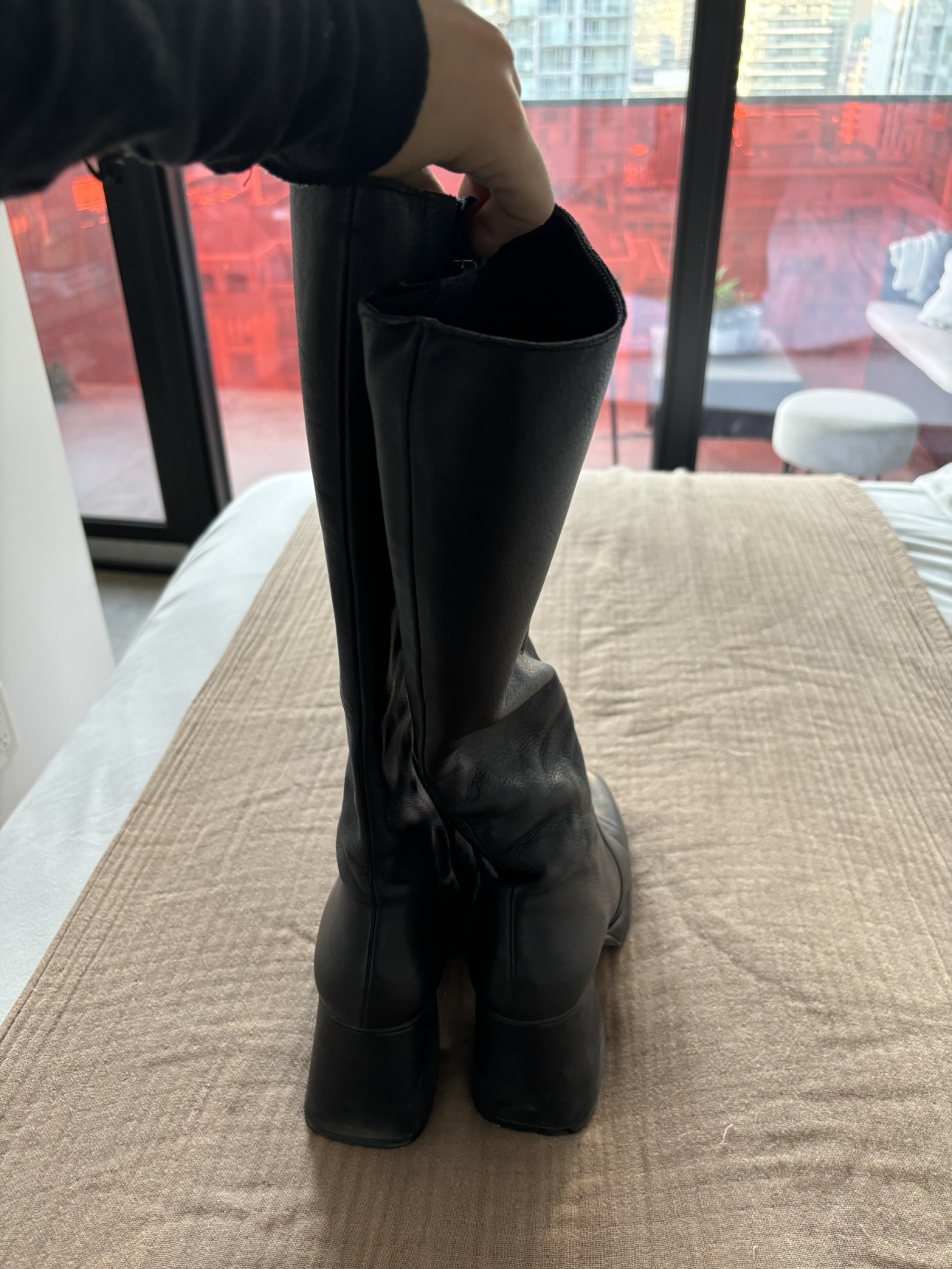 L’intervalle black Leather Knee High Boots - photo 3