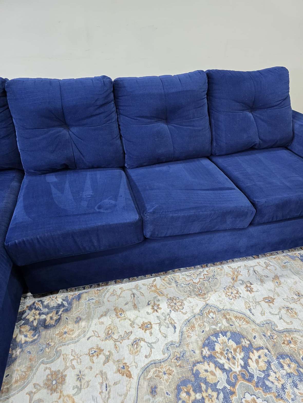 Blue Sectional Sofa with Chaise (Cushions Included) - photo 3