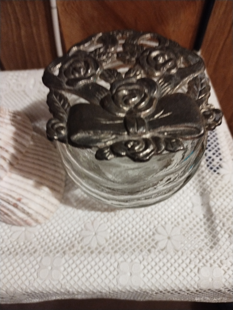 #freecycle Glass Potpourri Jar With Rose Lid