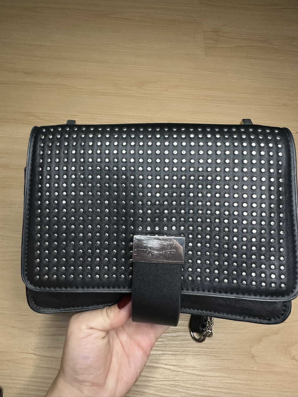 Black Studded Zara Chain Bag - photo 3