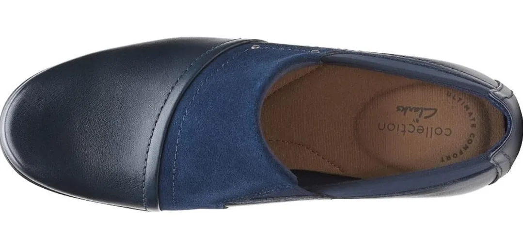 Clarks Women's Emily Step Pump Navy Leather image indicator(4)