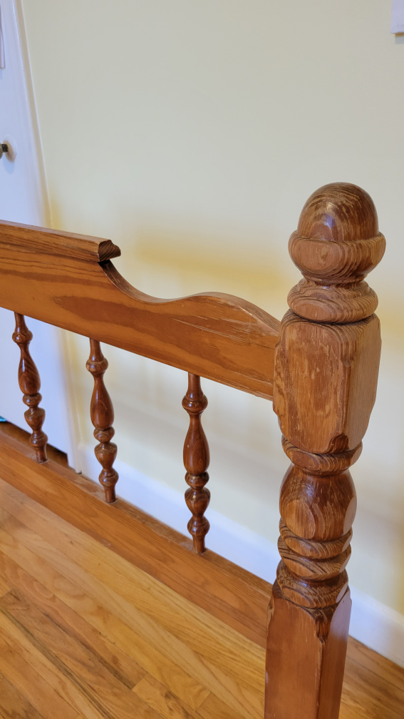 antique twin bed headboard with frame and a box - photo 3