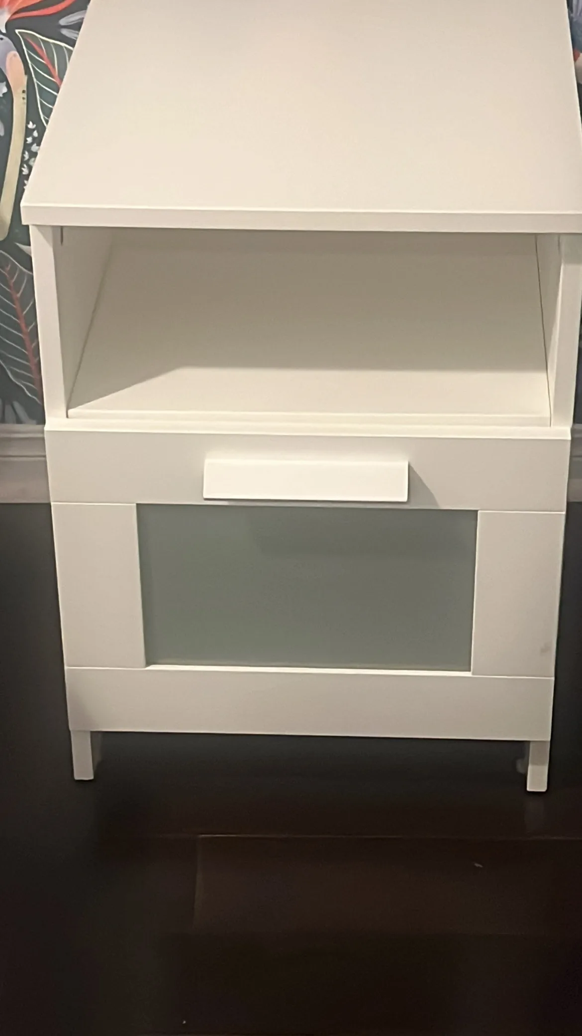 White Nightstand with Drawer thumbnail