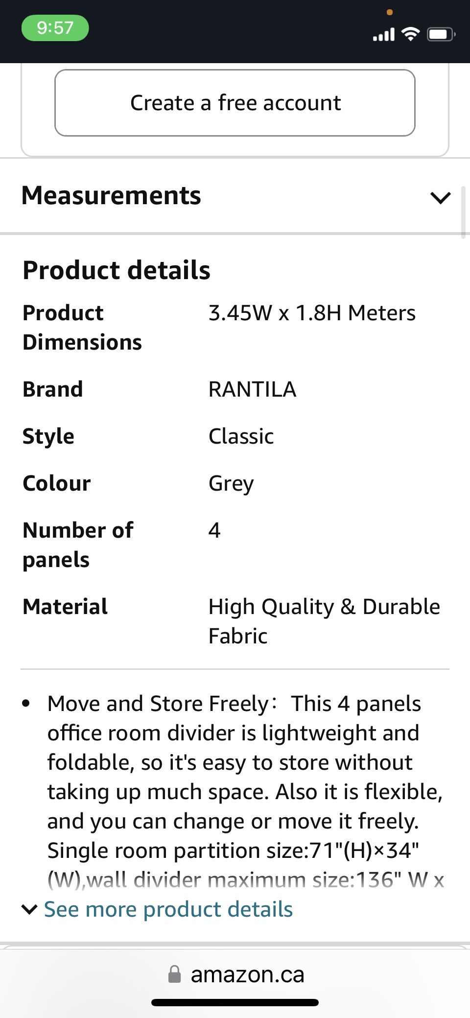 4 Panel Room Divider - photo 2