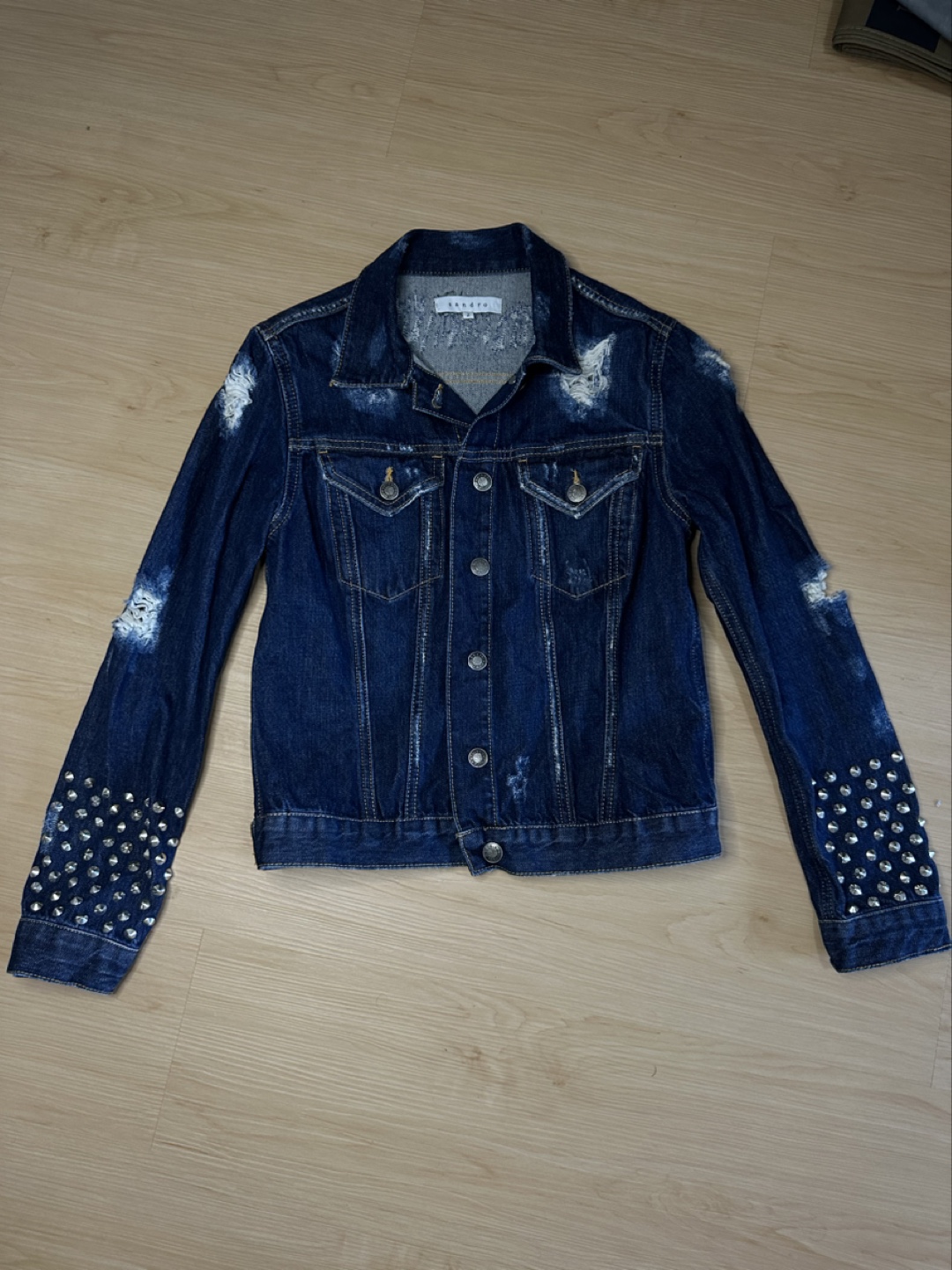Sandro Distressed Denim Jacket - photo 2