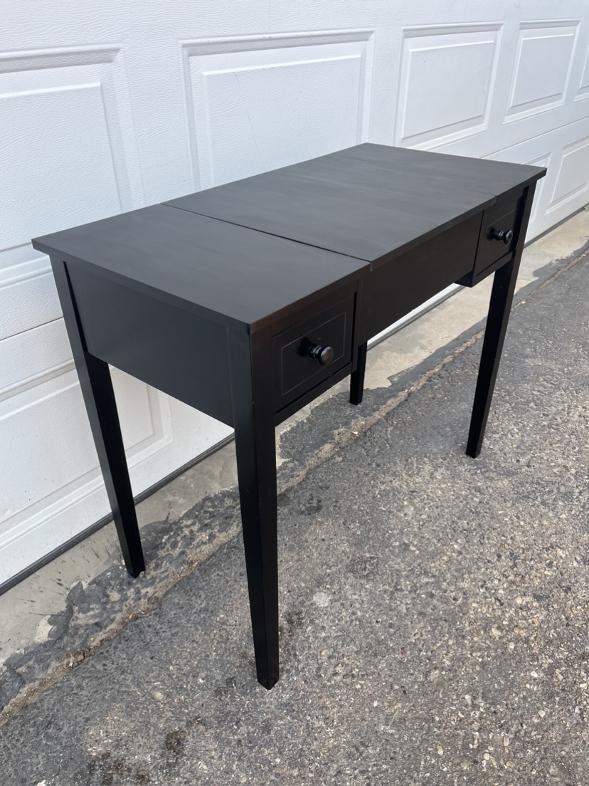 Black Makeup Vanity With 2 Drawers - photo 2