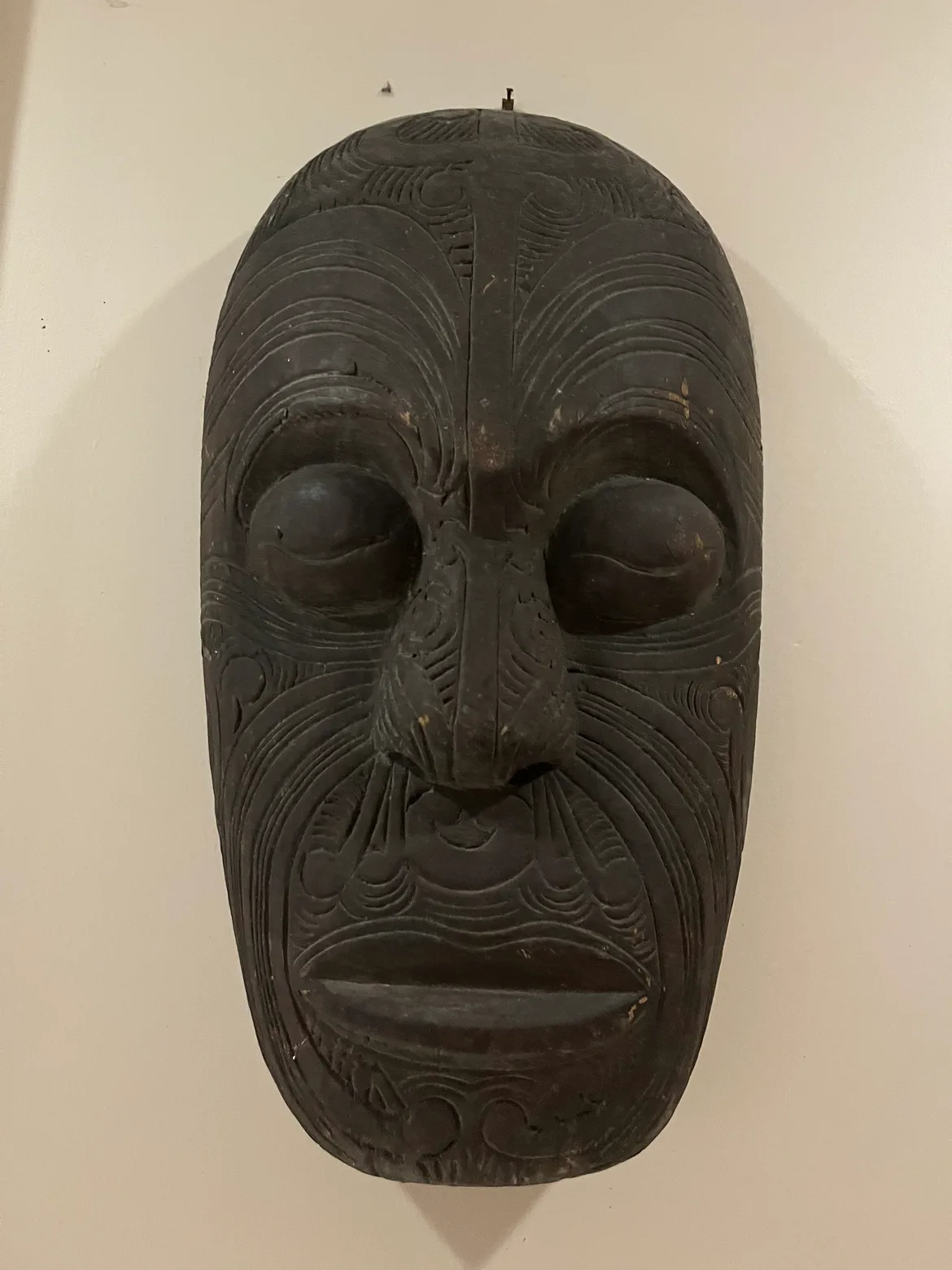 Vintage African Carved Wooden Mask image indicator(2)