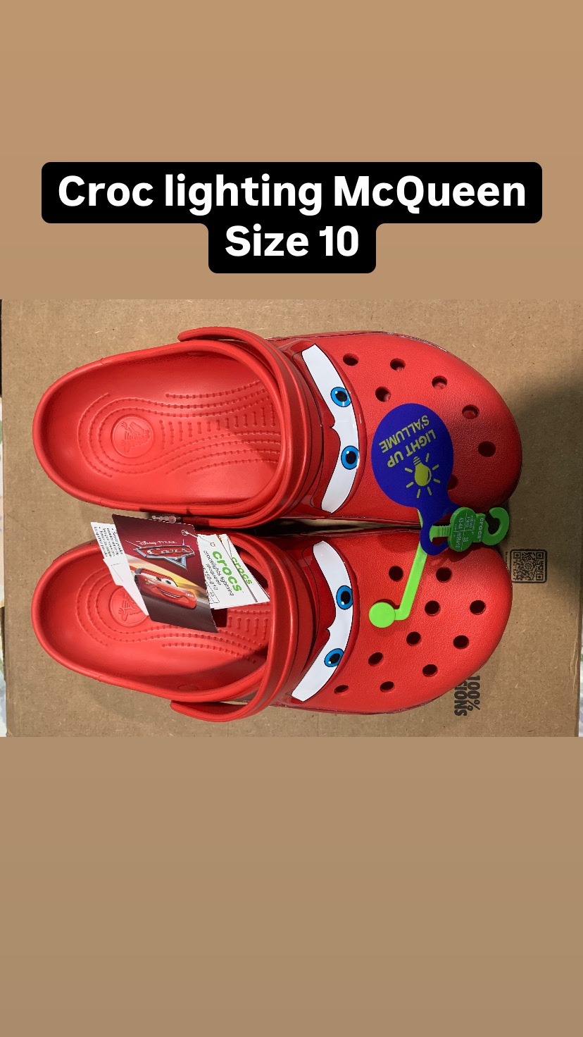 Croc Lightning McQueen Size 10