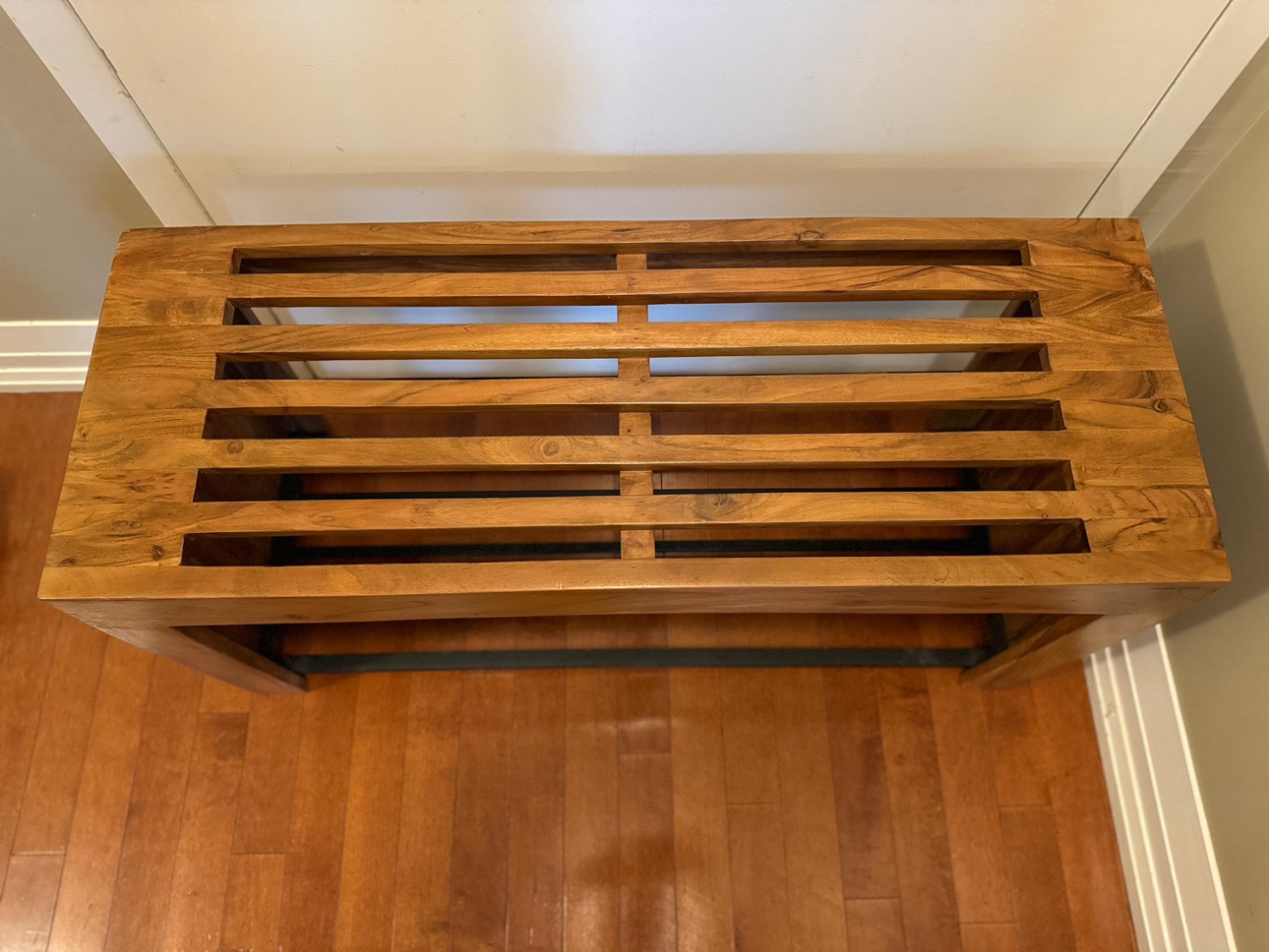 Indian Wooden Bench with Shoe Storage - photo 2