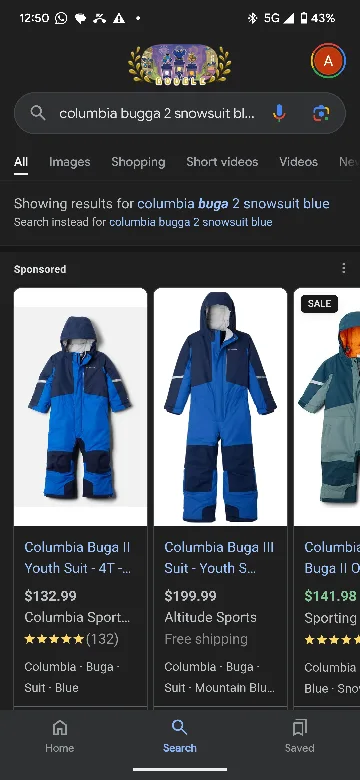 Columbia Bugga II Snowsuit 3T thumbnail