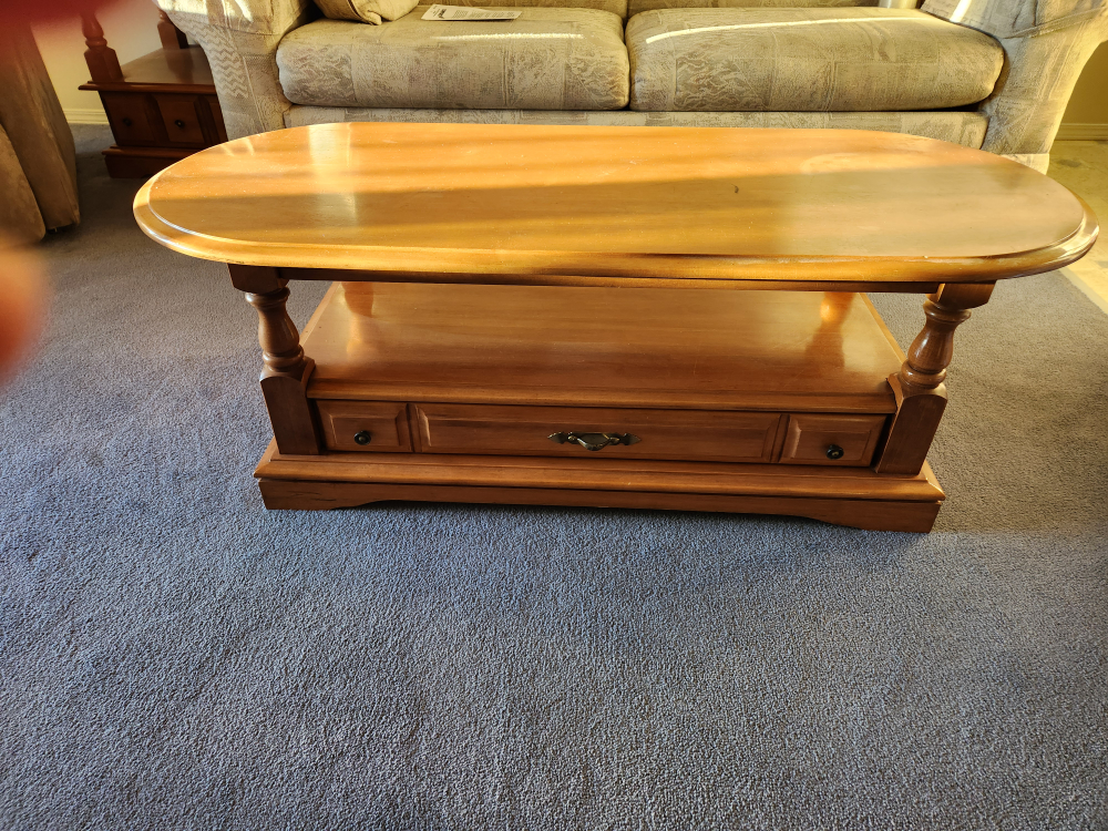 Oval Wooden Coffee Table