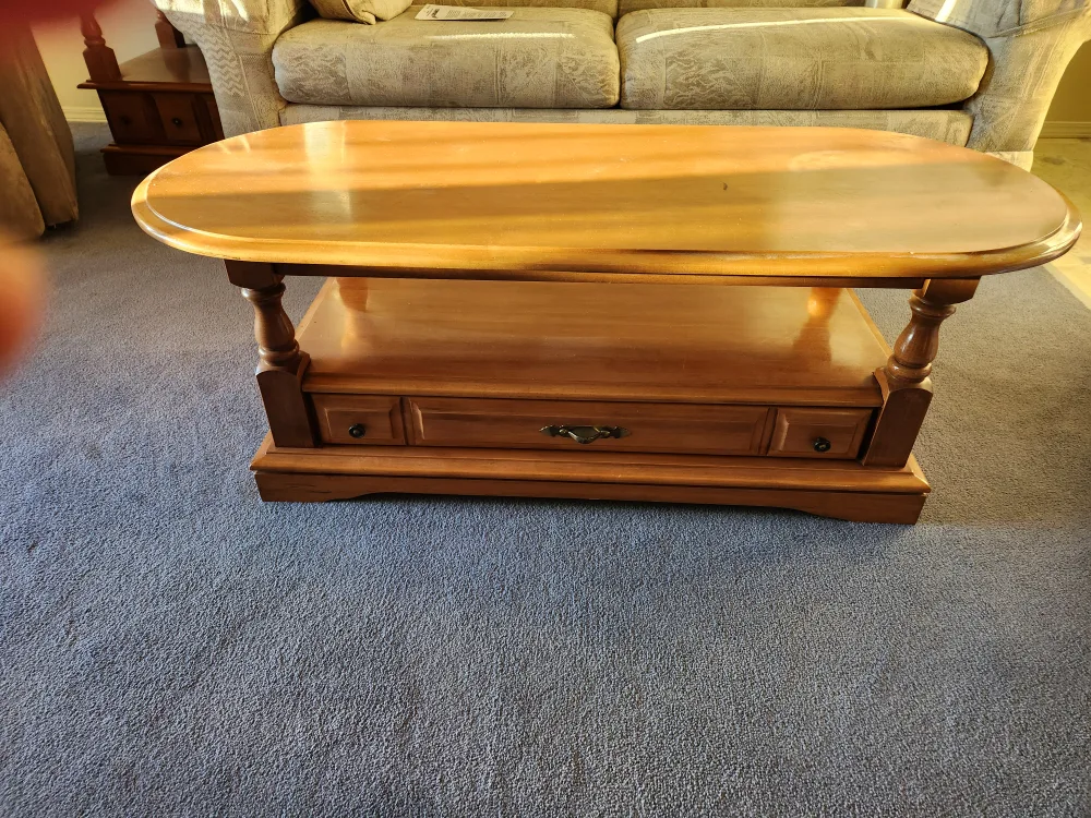 Oval Wooden Coffee Table thumbnail