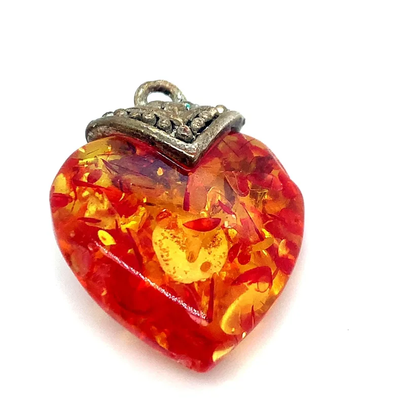 Heart Shaped Amber Pendant SMALL only image indicator(3)