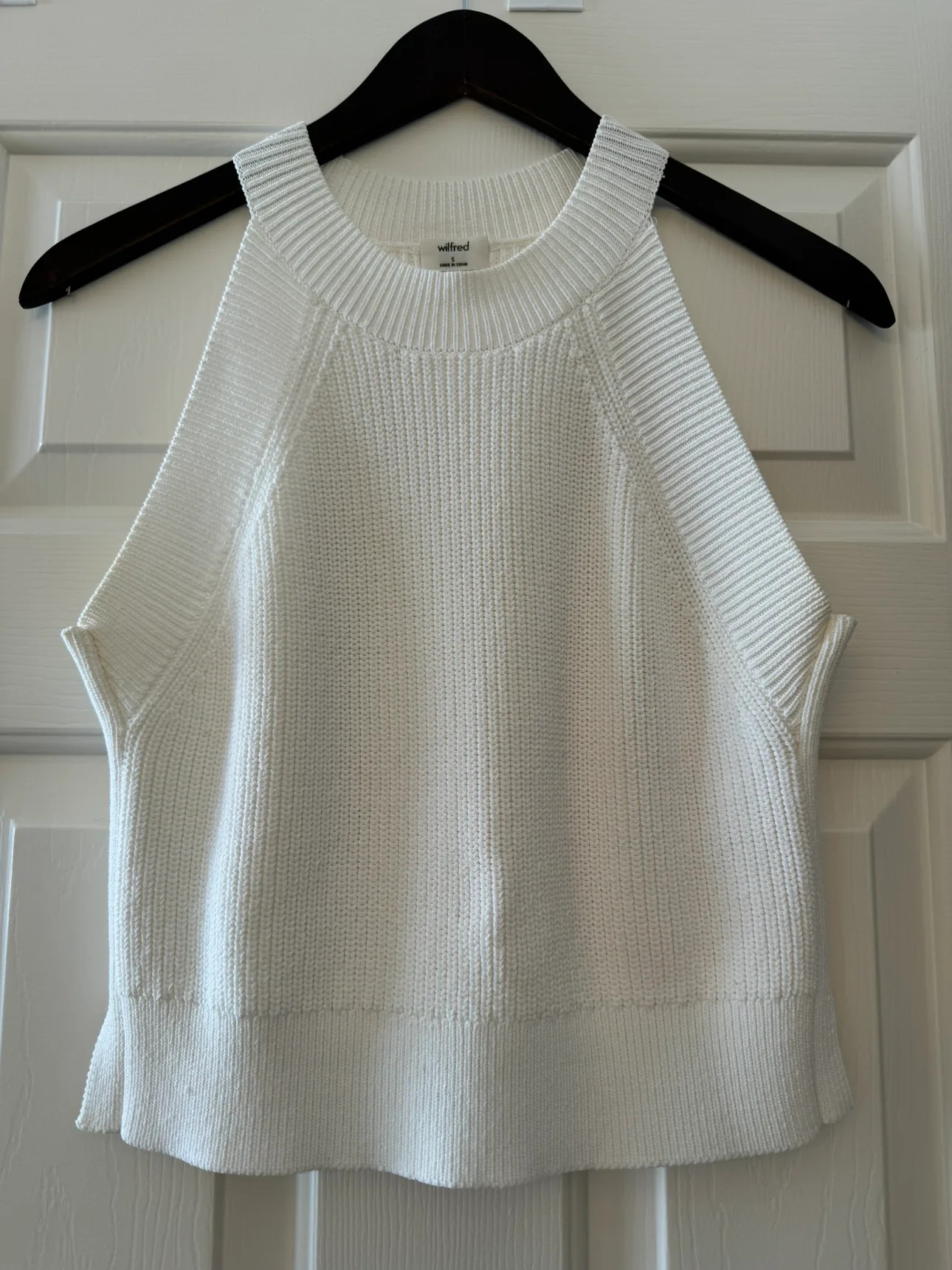Wilfred White Knit Crop Top thumbnail