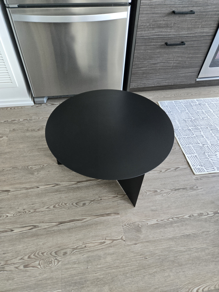 Black Stainless Steel Round Coffee Table - photo 2